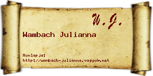 Wambach Julianna névjegykártya